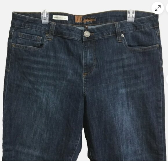 KUT from the Kloth Women Sz 16 Barlot Boyfriend Jeans 5-pocket Stretch Skiny Leg - Picture 3 of 10